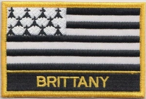 France Brittany Region Flag Embroidered Patch - Sew or Iron on - Picture 1 of 3