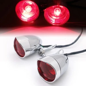 Luz de freno trasera de bala cromada con soporte de amortiguador trasero Cafe Racer Bobber Chopper  - Imagen 1 de 9