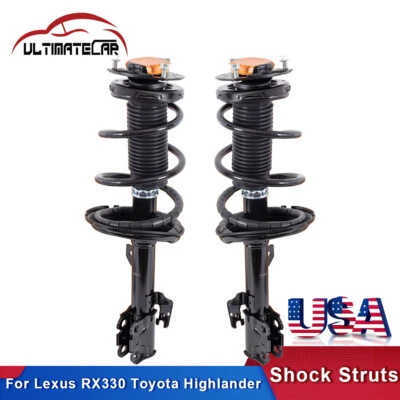 2Pcs Front Complete Shocks Struts For Lexus RX330 RX350 RX400H Toyota Highlander - Image 1 of 4