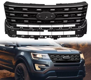 For Ford Explorer 2016 2017 Front Bumper Upper Grille Glossy Black Painted - Picture 1 of 15