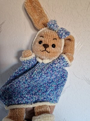 Amigurumi Häkeltier Handpuppe Hase Osterhase  Handarbeit Selbstgehäkelt 33 cm - Bild 1 von 4