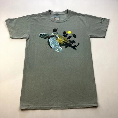 Camiseta Naturaleza Tortuga Marina Adulto Pequeña Verde Animal Arte Snorkel Bob's Hawaii Foto 1 de 4