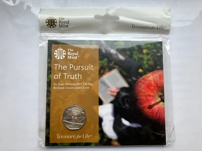 2017 SIR ISAAC NEWTON 50 PENCE COIN BRILLIANT UNCIRCULATED BU BUNC PACK - Image 1 of 4