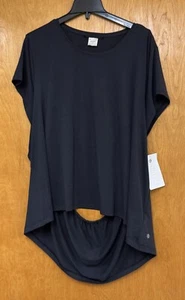 Neu Athleta Damen-T-Shirt 3X schwarz Stretch Air Out Cinch Tee kurzarm neu mit Etikett - Bild 1 von 7