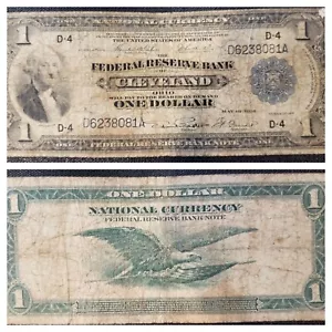 F-718 1918 Series $1 Large Note Cleveland Teehee/Burke/Baxter/Fancher KVE Invest - Picture 1 of 7