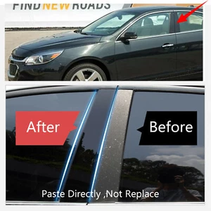 Decal Cover Fit For 2013-15 Chevrolet Malibu Sedan B Pillar Posts Door Trim 6PC - Imagen 1 de 4