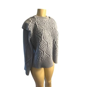 L Remain Birger Christensen Diana Cable O-Neck Knit Sweater Chunky Blue Pullover - Picture 1 of 7