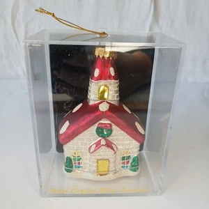 Unique Treasures Cottage Haus Tupfen Haus Weihnachten mundgeblasen Glas Ornament 4" - Bild 1 von 7