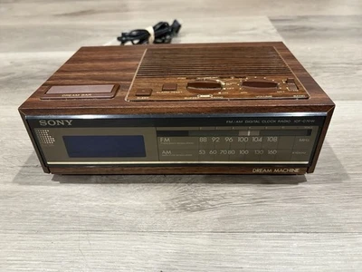 Vintage Sony Dream Machine ICF-C70W Digital Alarm Clock AM/FM Radio Woodgrain - Image 1 of 4