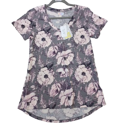 Camiseta LuLaRoe Christy para mujer XXS - Flores florales multicolor nueva con etiquetas Foto 1 de 4