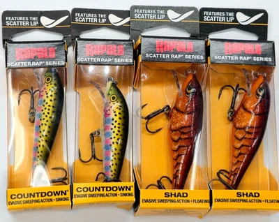 Lote de 4 Rapala Countdown y Shad Scatter Rap Series EcoChoice Nuevos Foto 1 de 4