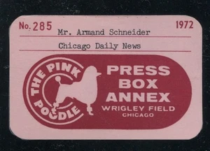 1972 Chicago Cubs Pass Ticket Roberto clemente Last HR #240 Wrigley Field9/13⚾️ - Bild 1 von 2