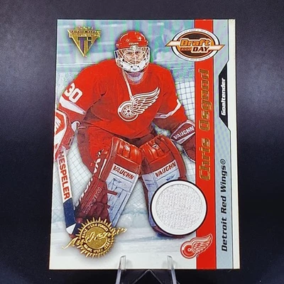 Actual Game Worn Gear Chris Osgood 2001 Draft Day Game Worn Relic Numbered /1020 - Image 1 of 4