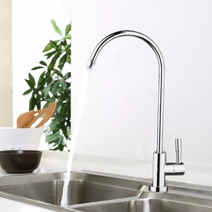 1/4'' RO Water Filter Curved Sink Faucet Tap Chrome Reverse Osmosis Drinking - Picture 1 of 13