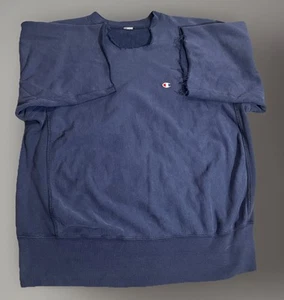 Sudadera Vintage Años 80 Champion Tejido Inverso Azul Marino Aplastado Envejecido XL - Imagen 1 de 9