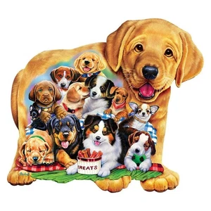 MasterPieces shaped puzzle;  Puppy Palooza by Jenny Newland;  500 pcs - Picture 1 of 3