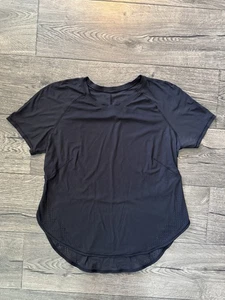 Lululemon Shirt Womens Size 8 Black Short Sleeve Yoga Gym Running Casual - Picture 1 of 14