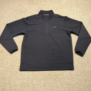 Under Armour Tips Daytona ColdGear 1/4 Zip Pullover Jacket Mens XL Black Loose - Picture 1 of 6