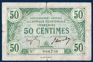Billet 50 Centimes N.D. (1917) AEF- Afrique Équatoriale Française. Colonies - Picture 1 of 2