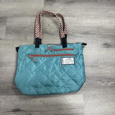 Bolso de Mano KAVU Puffentote Acolchado Azul Hombro Cuerda Asa Exterior Foto 1 de 4