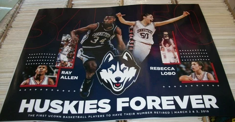 UCONN HUSKIES FOREVER BASKETBALL RETIREMENT POSTER - RAY ALLEN - REBECCA LOBO Cover