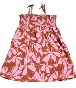 CARTER'S SUNDRESS girls size 4t/4A brown pink batik print NWT sleeveless crinkle - Picture 1 of 5