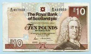 BANCONOTA ROYAL BANK OF SCOTLAND SCOTTISH £10 DATATA 24 GENNAIO 1990 - Foto 1 di 2
