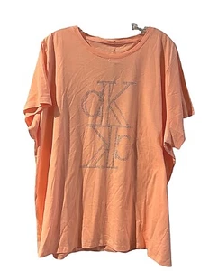 NWT CALVIN KLEIN JEANS Womens T Shirt Top Tee with Logo Plus size 2X RETAILS $49 - Picture 1 of 7