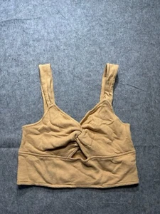 Madewell Tank Top Womens Large Beige Cutout Knotfront Crop Pullover Ladies - Picture 1 of 8