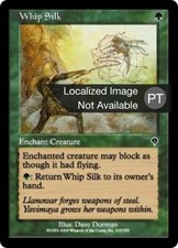 1X Whip Silk Invasion NM/EX FOIL Portuguese MTG CARD