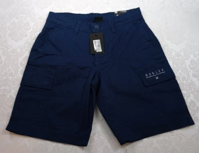 Hurley Cargo Shorts Navy Blue Size 28 Inner Drawstring 9.5" Inseam Mid Rise - Image 1 of 4