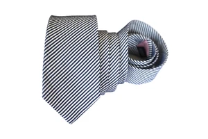 PINK MEN'S TIE BLUE, IVORY/STRIPED WIDTH: 2.50" LENGTH: 58" - Picture 1 of 3