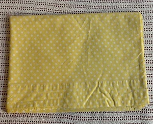 POTTERY BARN KIDS DOTTIE YELLOW & WHITE POLKA DOT (1) TWIN FLAT SHEET 60X92 - Picture 1 of 9
