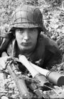 WW2  Photo WWII German Soldier Mauser Rifle 1944  World War Two Wehrmacht / 2454
