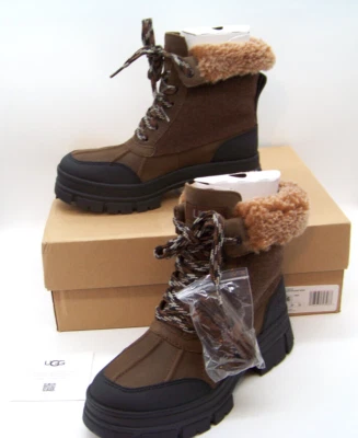 UGG Women's ASHTON ADDIE TIPPED Waterproof Leather Boots, sz 7, Dark Earth, NIB - Image 1 of 4