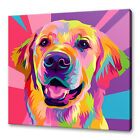 Golden Retriever Dog Colourful Abstract Canvas Print Picture Wall Art 12"x12"