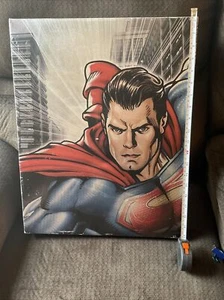 Unique, Superman Frame Comics Collectors, Mens Cave, Streamers, Fans, Canvas - Picture 1 of 9