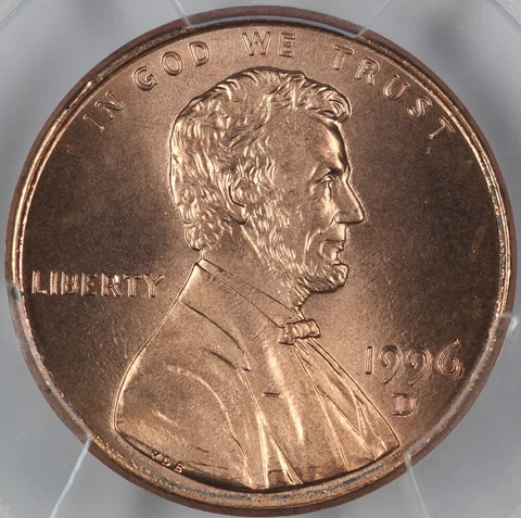 1996-D PCGS MS67RD Lincoln Cent 46328224 Cover