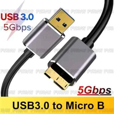 USB Hard Drive Cable USB 3.0 to Micro B Cord for HDD SSD Galaxy S5 Note 3 Cable - Image 1 of 4