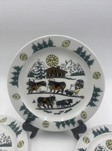 6 Suisse Langenthal Life in the Alps 8" Salad or Luncheon Plate - Picture 1 of 5