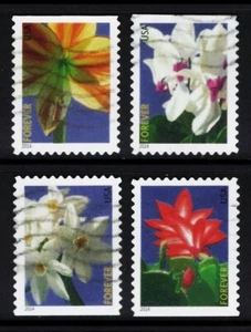 OFF paper #4862-65 Winter Flowers (used set of 4) Forever 2014 _f161 - Picture 1 of 1
