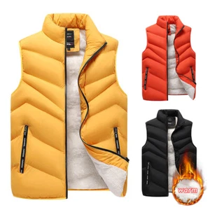 Mens Sleeveless Gilet Body Warmer Waistcoat Hooded Puffer Quilted Padded warm - Picture 1 of 18