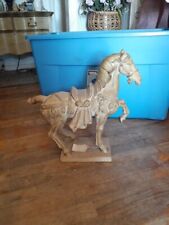Rare Ugo Zaccagnini Horse Sculpture/ MCM Red Tone /Signed Pottery/ Made in Italy
