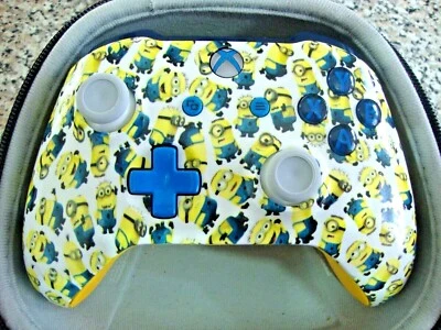 HYDRO DIPPED MINIONS XBOX ONE S BLUETOOTH WIRELESS CONTROLLER. - Image 1 of 3