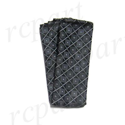 New Men's Polyester Pocket Square Hankie Only Black gray checkers plaids formal - Image 1 of 2
