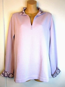 Orvis WOMENS MEDIUM SHIRT PULLOVER CONTRAST FABRIC DETAILS 1/4 ZIP LIGHT PURPLE - Picture 1 of 9