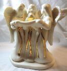 Mikasa Fine Porcelain Trio Angels Candle Holder Ivory With Gold Accents