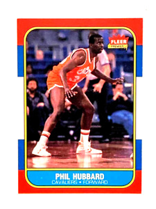 1986 Fleer #48 Phil Hubbard comme neuf + Cleveland Cavaliers