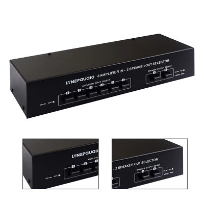 Amplifier Speaker Selector 6 IN 2 OUT Passive Power Amp Switcher Lossless Sound - Image 1 of 4