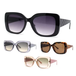 Girls Kids Size Chic Mod Elegant Rectangle Embossed Arm Sunglasses - Picture 1 of 17